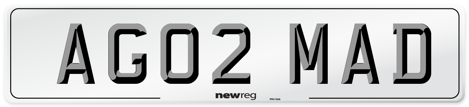 AG02 MAD Rear Number Plate