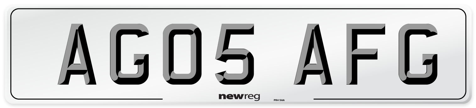 AG05 AFG Rear Number Plate