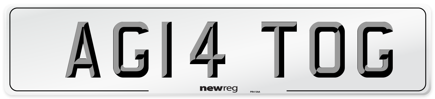 AG14 TOG Number Plate from New Reg