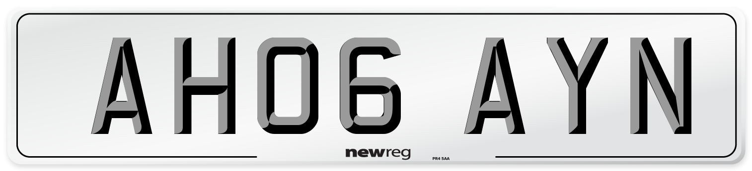 AH06 AYN Number Plate from New Reg