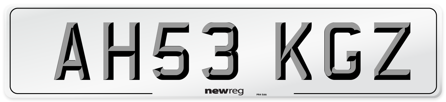 AH53 KGZ Number Plate from New Reg