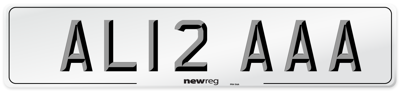 AL12 AAA Rear Number Plate