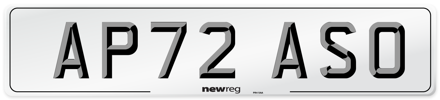 AP72 ASO Number Plate from New Reg