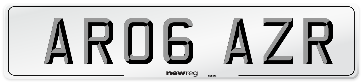 AR06 AZR Rear Number Plate