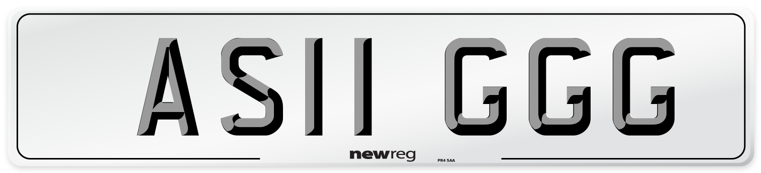 AS11 GGG Rear Number Plate