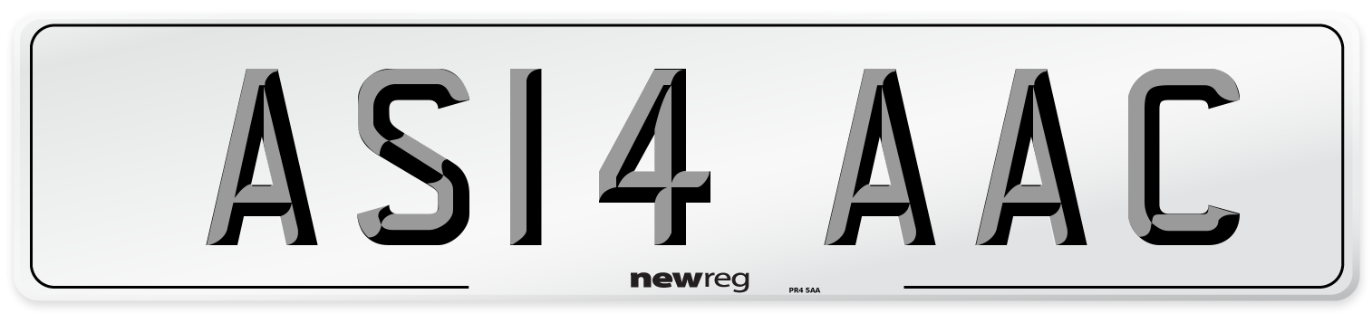 AS14 AAC Rear Number Plate