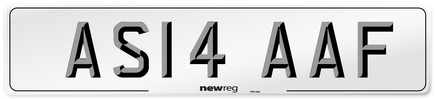 AS14 AAF Rear Number Plate