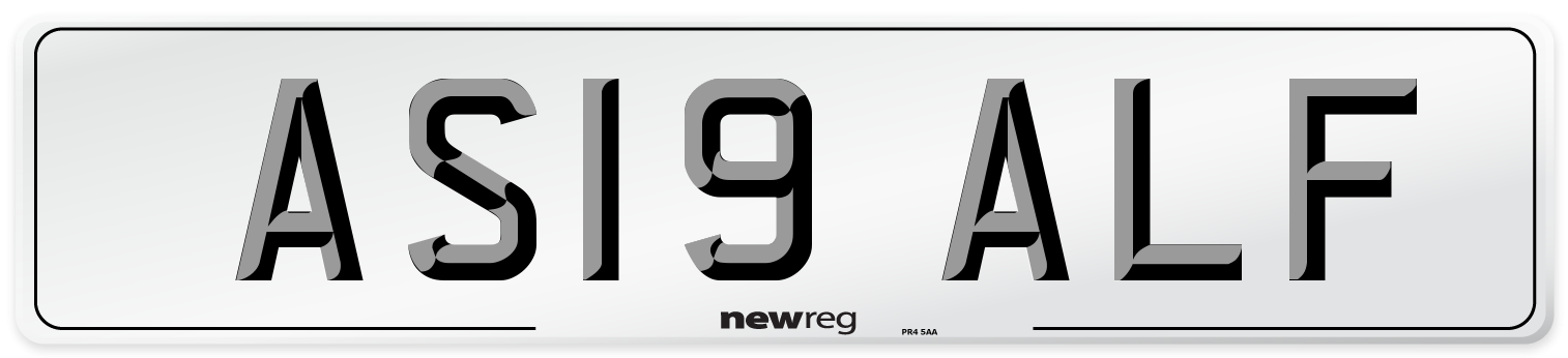 AS19 ALF Number Plate from New Reg