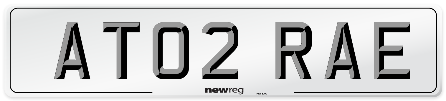 AT02 RAE Number Plate from New Reg