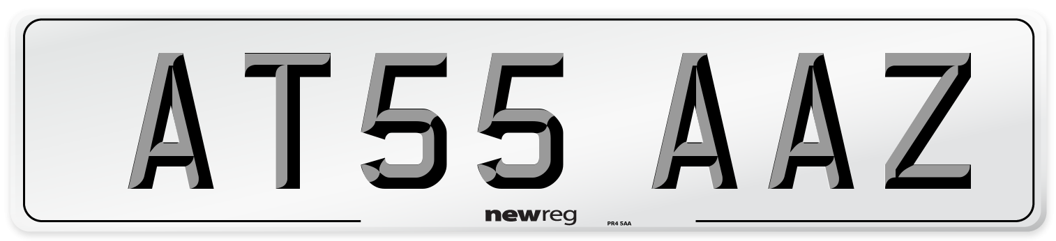 AT55 AAZ Rear Number Plate