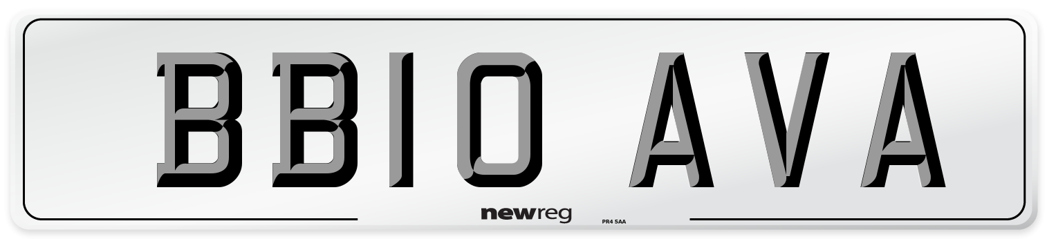 BB10 AVA Rear Number Plate