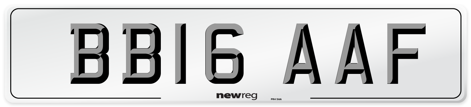 BB16 AAF Number Plate from New Reg