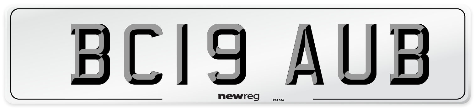 BC19 AUB Number Plate from New Reg