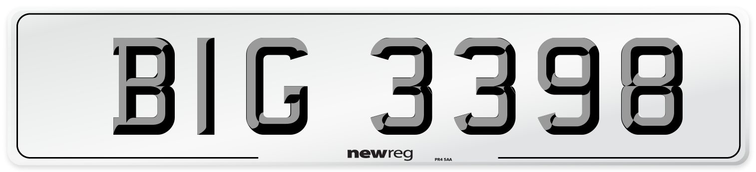 BIG 3398 Rear Number Plate