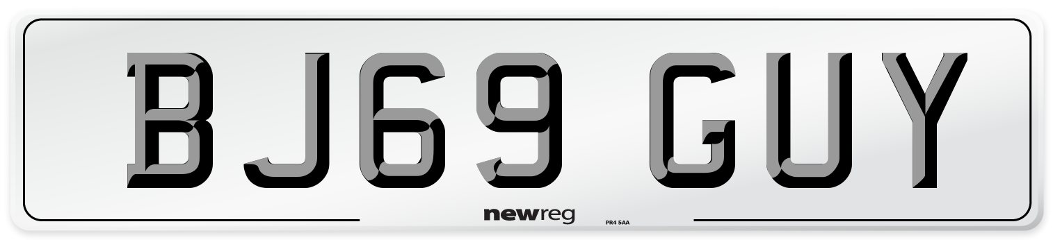 BJ69 GUY Number Plate from New Reg
