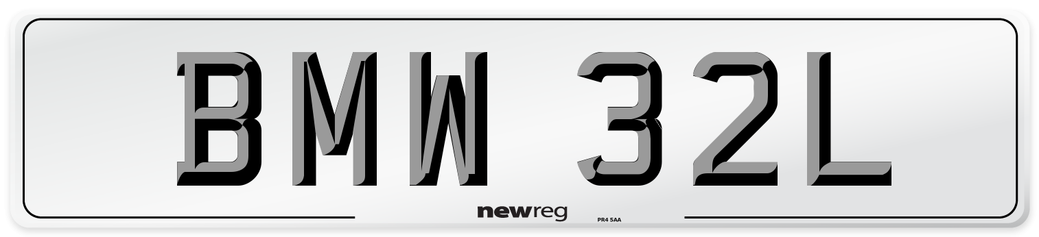 BMW 32L Rear Number Plate