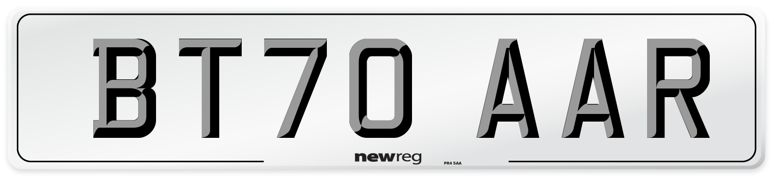BT70 AAR Rear Number Plate