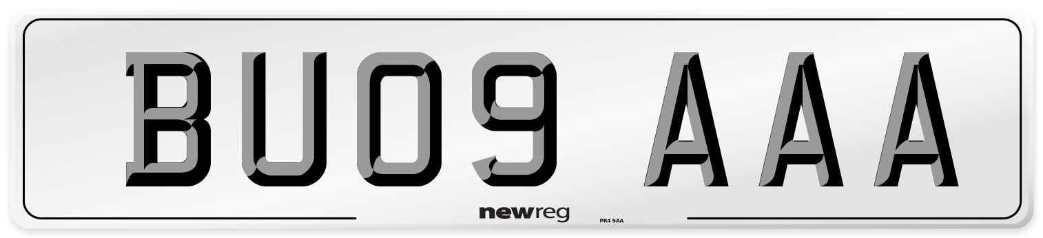 BU09 AAA Number Plate from New Reg