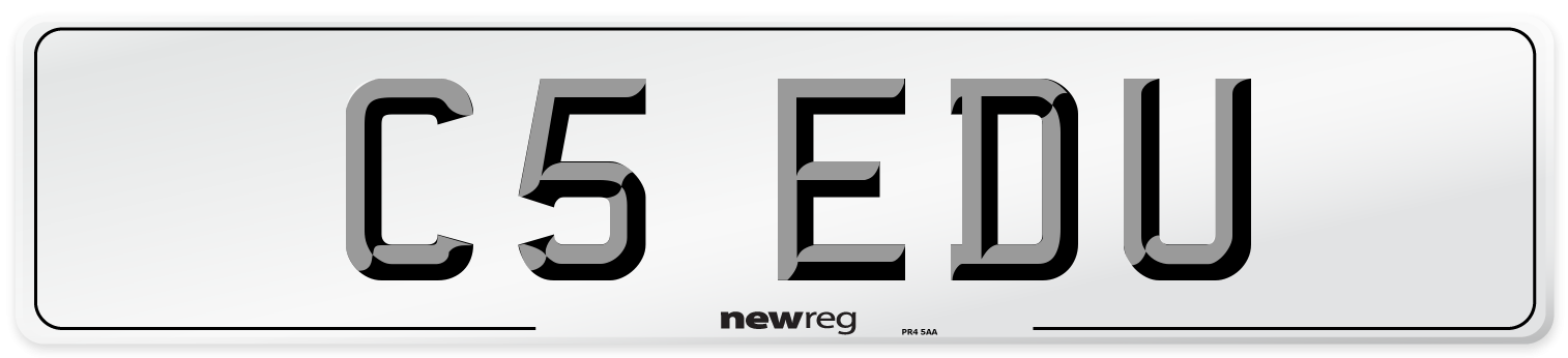 C5 EDU Rear Number Plate