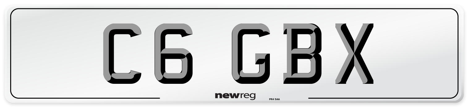 C6 GBX Rear Number Plate