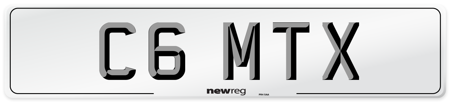 C6 MTX Rear Number Plate
