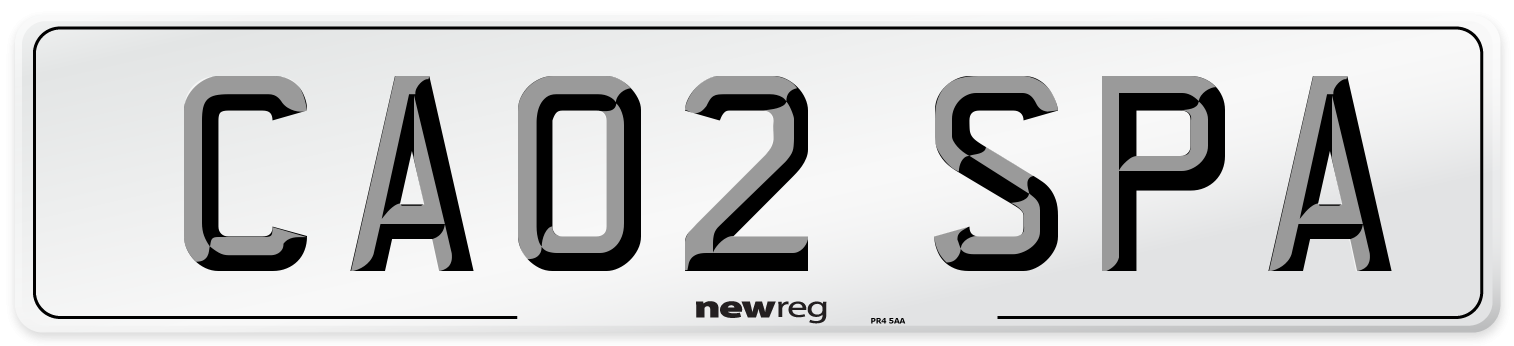 CA02 SPA Rear Number Plate