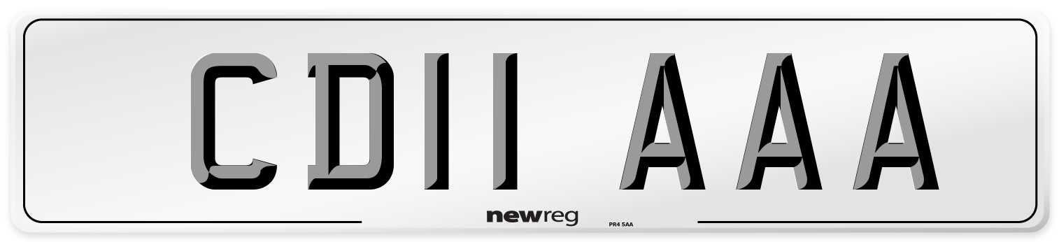 CD11 AAA Rear Number Plate