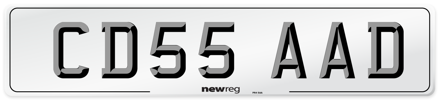 CD55 AAD Rear Number Plate