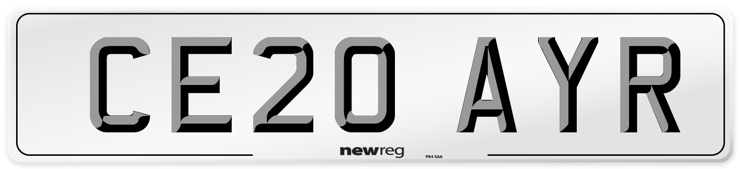 CE20 AYR Number Plate from New Reg