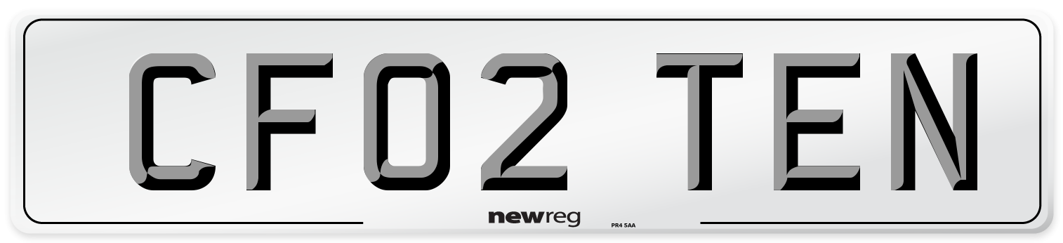 CF02 TEN Number Plate from New Reg