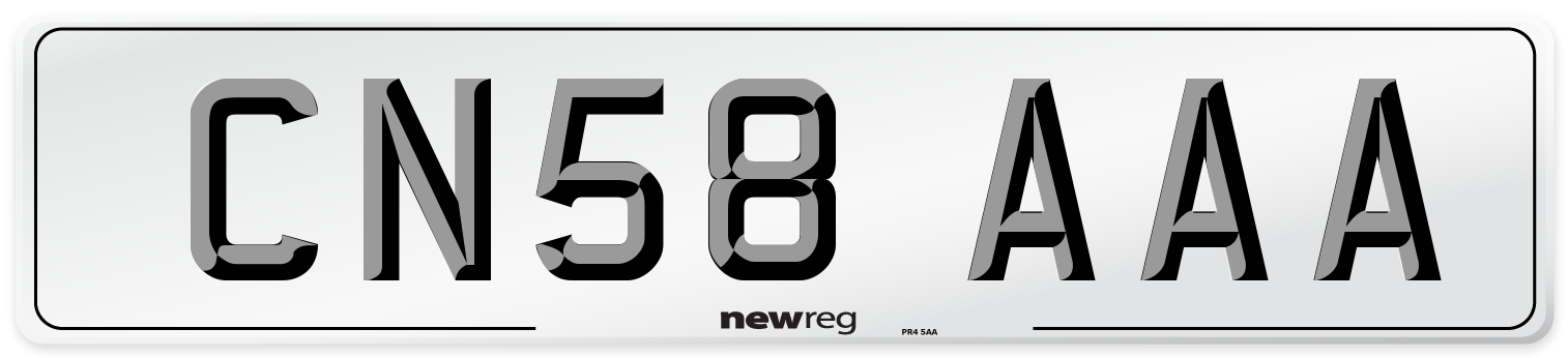 CN58 AAA Number Plate from New Reg