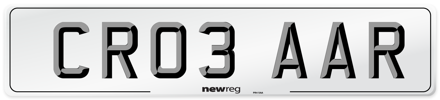 CR03 AAR Rear Number Plate