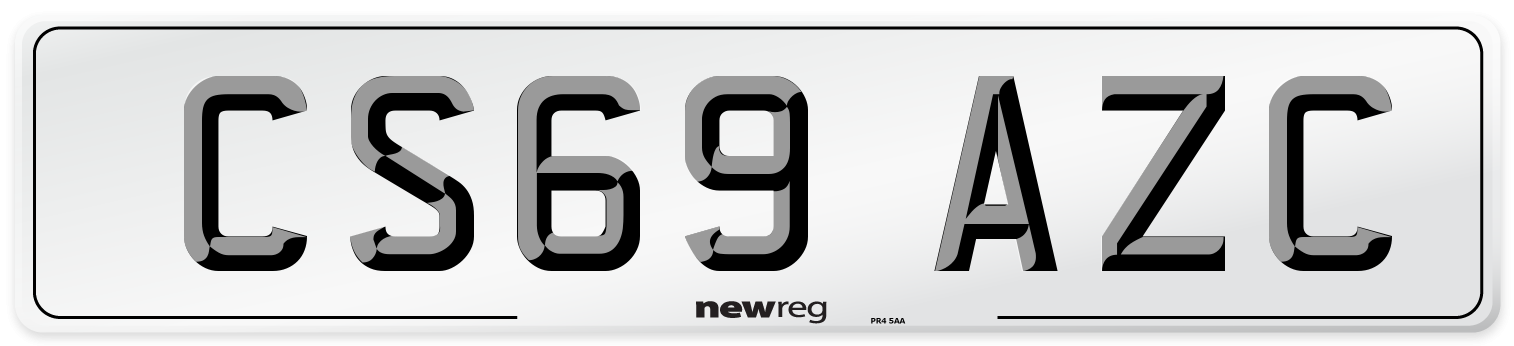 CS69 AZC Rear Number Plate