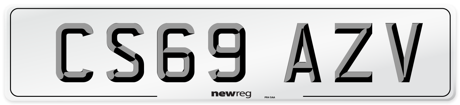 CS69 AZV Rear Number Plate