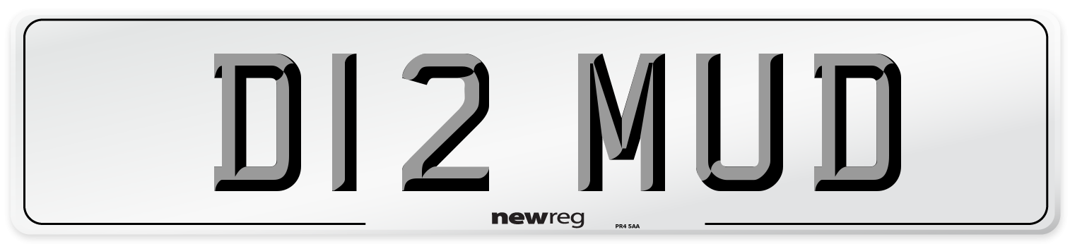 D12 MUD Number Plate from New Reg
