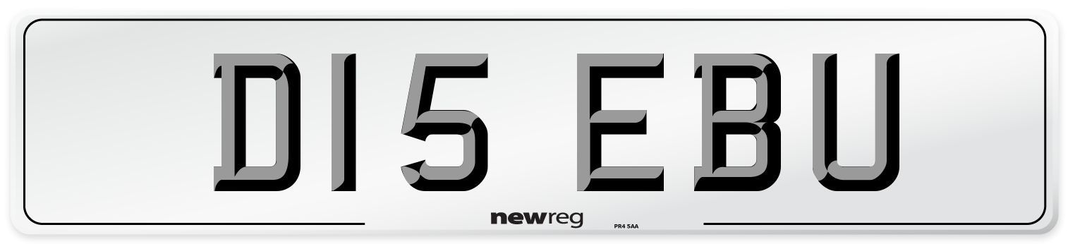 D15 EBU Number Plate from New Reg