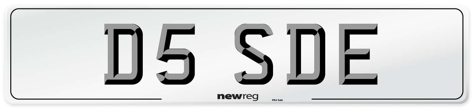 D5 SDE Rear Number Plate