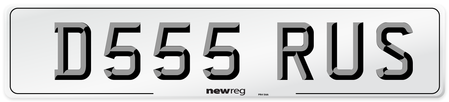 D555 RUS Rear Number Plate