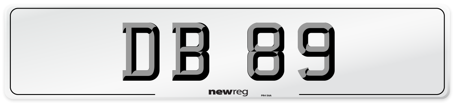 DB 89 Rear Number Plate