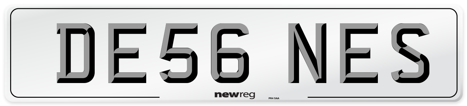DE56 NES Rear Number Plate