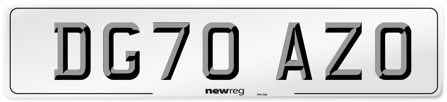 DG70 AZO Rear Number Plate
