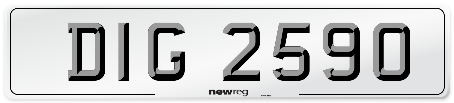 DIG 2590 Rear Number Plate