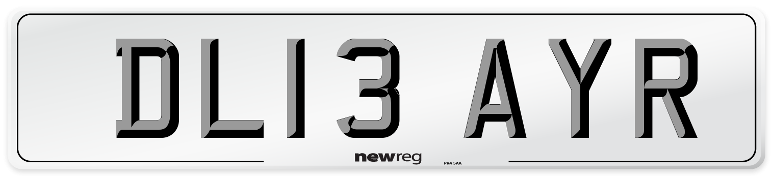 DL13 AYR Number Plate from New Reg
