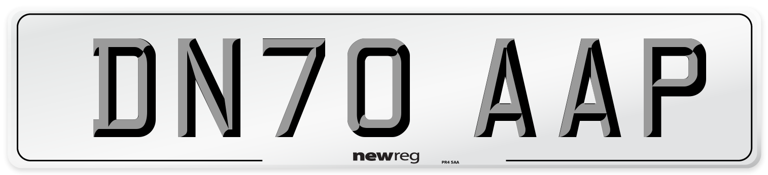 DN70 AAP Rear Number Plate