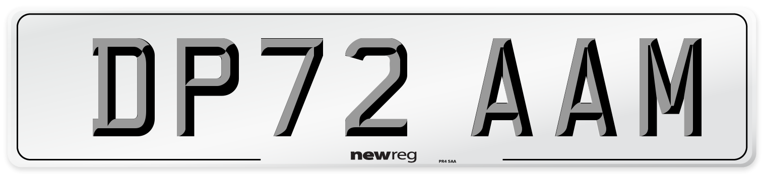 DP72 AAM Rear Number Plate