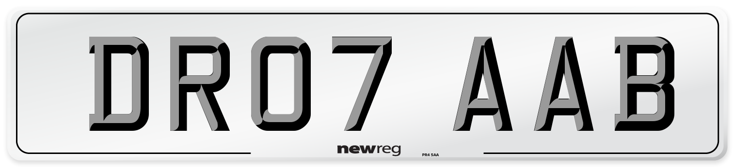 DR07 AAB Number Plate from New Reg
