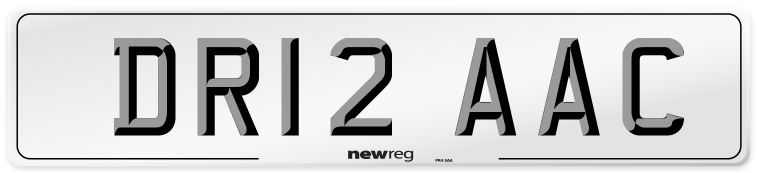 DR12 AAC Rear Number Plate
