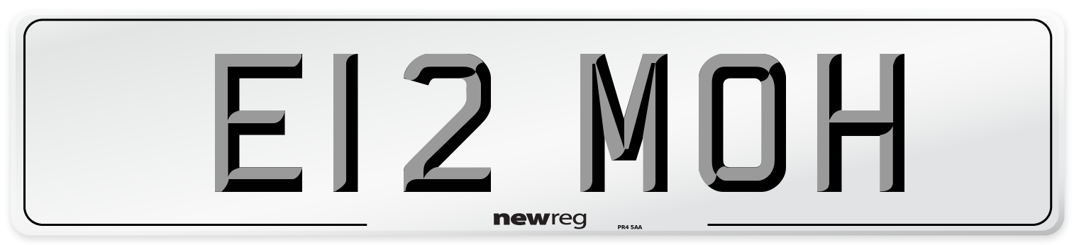 E12 MOH Rear Number Plate