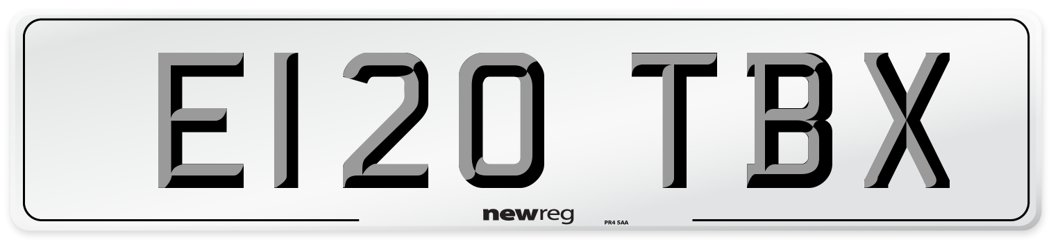 E120 TBX Rear Number Plate