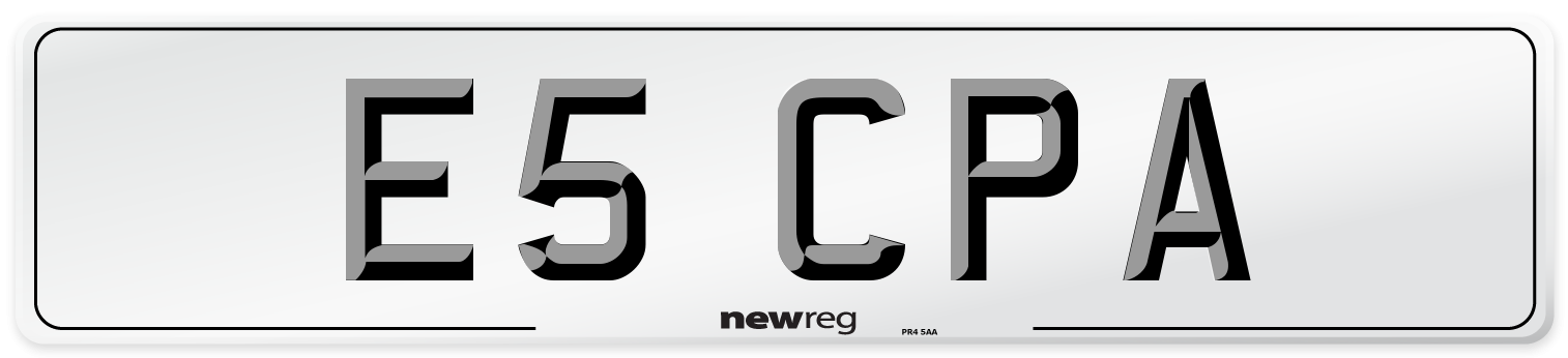 E5 CPA Rear Number Plate